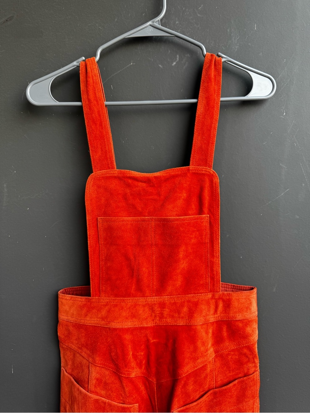 Free People burnt orange suede apron dress - Picture 2 of 7